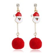 occidental style christmas series enamel color christmas Santa Claus long style tassel earrings