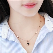 Korean style color retention Double surface Rome digit necklace clavicle chain woman  all-Purpose personality brief