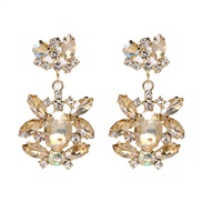 UR Alloy diamond earring high-end retro ear stud high quality glass diamond