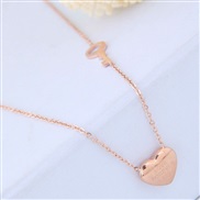 high quality occidental style fashion  rose gold brief love personality woman necklace