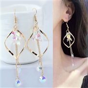 occidental style fashion  Metal concise drop personality earrings