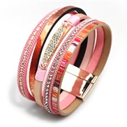 fashion multilayer multicolor Bohemian style   Alloy buckle lady bracelet
