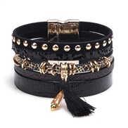 lady bracelet  fashion multilayer tassel cortex personality super width buckle bracelet bangle