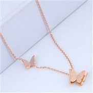 high quality occidental style fashion   rose gold sweetO personality butterfly lady necklace