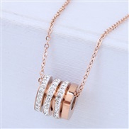 high quality occidental style fashion   rose gold sweetO bright concise circle personality lady necklace