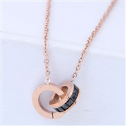 high quality occidental style fashion   rose gold sweetO Double personality lady necklace