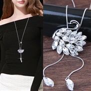 occidental style fashion  Metal bright swan tassel temperament long necklace sweater chain