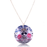 occidental style new  skull pendant hanging ornaments punk personality print necklace
