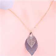 new  occidental style  fashion Metal pendant multicolor leaves necklace