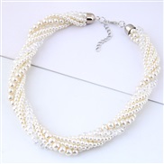 occidental style fashion  concise all-Purpose establishment crystal Pearl personality short style temperament necklace
