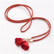 ( red)Korean style rose lady chain all-Purpose fashion ornament Dress weave belt multicolor Optional