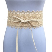 ( Beige)lace flower super width Girdle  sweet belt woman  occidental style width Girdle woman  belt ornament belt