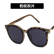 ( leopard print gray  Lens ) trend Sunglasses sunglass Korean style retro Rce nal sunglass