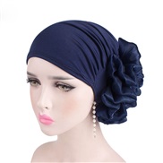 ( Navy blue)lady big flower head  elasticity hedging  hat