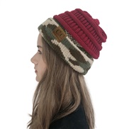 (  purplish red)occidental stylecc     woolen hat fashion Outdoor warm hedging knitting