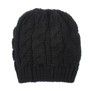 ( black)Autumn and Winter knitting hat child double color fashion twisted weave woolen hat 