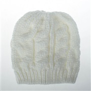 ( white)Autumn and Winter knitting hat child double color fashion twisted weave woolen hat 