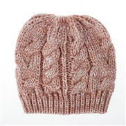 ( hide powder  while )Autumn and Winter knitting hat child double color fashion twisted weave woolen hat 