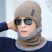 ( khaki) Outdoor velvet man woolen hat all-Purpose autumn Winter knitting warm two