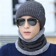 ( gray) Outdoor velvet man woolen hat all-Purpose autumn Winter knitting warm two