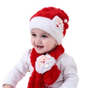 ( red)child christmas Winter lovely cartoon Santa Claus velvet warm hat two