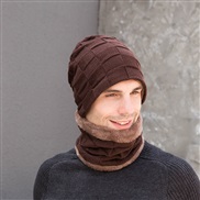 (Coffee )occidental style Winter velvet knitting man hedging Outdoor hat gloves three hat