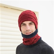 ( Burgundy)occidental style Winter velvet knitting man hedging Outdoor hat gloves three hat