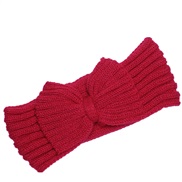 ( red )occidental style bow knitting belt Autumn and Winter lady head  woolen warm eadband