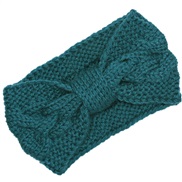 ( green) occidental style knitting Word bow belt  Autumn and Winter woman woolen warm sport head
