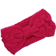 ( rose Red) occidental style knitting Word bow belt  Autumn and Winter woman woolen warm sport head