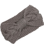 ( light brown) occidental style knitting Word bow belt  Autumn and Winter woman woolen warm sport head