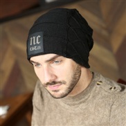 ( black)Korea fashionnc woolen man hedging Outdoor hat leather Korean style autumn Winter knitting