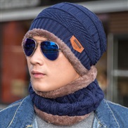 ( Navy blue)hat man woman Korean style velvet woolen Winter leisure knitting hedging