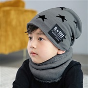 (Dark gray)Korean style thick woolen child velvet Winter warm hat two boy girl