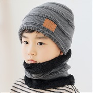 (XY gray)Autumn and Winter style Korean style child velvet hat man samll woolen woman pure cotton knitting