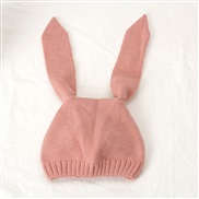 ( Pink)  Korea super long rabbit child knitting  man woman woolen Modeling hat