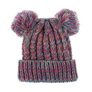 (  yellow  blue )child hat occidental style woolen twisted weave lovely Double woman knitting new