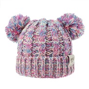 ( yellow  blue )child hat woolen knitting Autumn and Winter twisted weave Double hat man woman