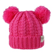 ( rose Red)child hat woolen knitting Autumn and Winter twisted weave Double hat man woman