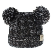 ( Black grey  while )child hat woolen knitting Autumn and Winter twisted weave Double hat man woman