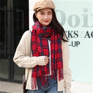( red )autumn Winter Collar man Korean style imitate sheep velvet grid scarf lady pure color shawl