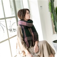 ( purple  pink)grid scarf woman Winter classic Japan and Korea two all-Purpose student thick imitate sheep velvet shawl