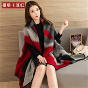 ( red )imitate sheep velvet shawl woman autumn Winter Korean style thick warm imitate wool scarf two wind