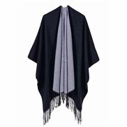 ( black)occidental style head lady big scarf autumn Winter all-Purpose warm two color tassel shawl