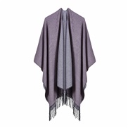 ( Pink)occidental style head lady big scarf autumn Winter all-Purpose warm two color tassel shawl
