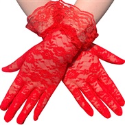 ( red)sexy flower lace glove short style black  summer bride glove  Sunscreen