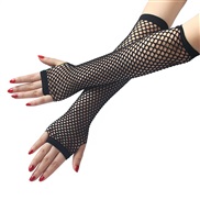 ( black)Fishing net glove  sexy sexy long glove  punk half glove
