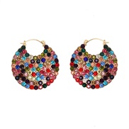 ( red)occidental style retro wind half fully-jewelled earrings palace earring high-end arring