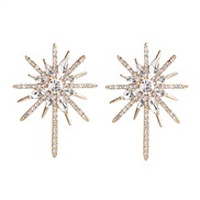 ( white)UR diamond earrings occidental style wind personality brief fashion ear stud