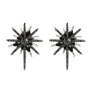 ( black)UR diamond earrings occidental style wind personality brief fashion ear stud